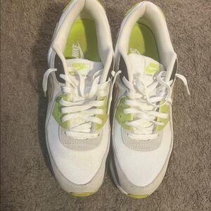 Nike Air Max White and Lime Sneakers